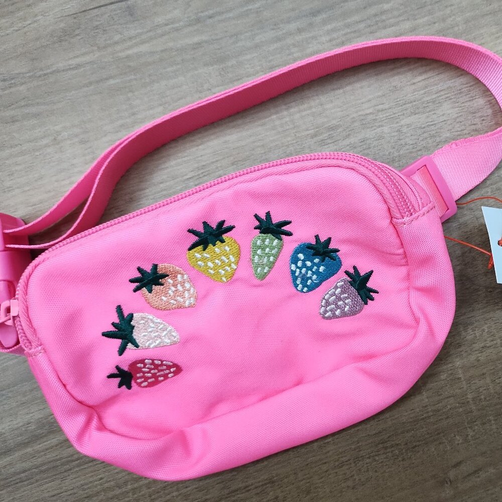 Cat & Jake | Kids Bag / Fanny Pack | Neon Pink Rainbow Strawberry